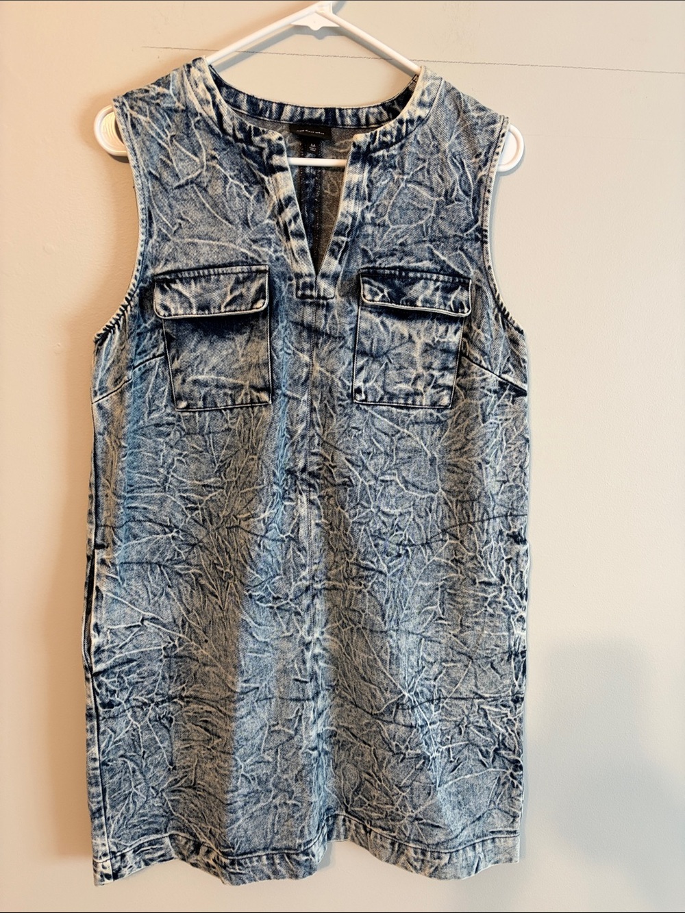 Who What Wear: Acid Wash Sleeveless Denim Tunic Dress - Blue. Med. 💯 cotton.